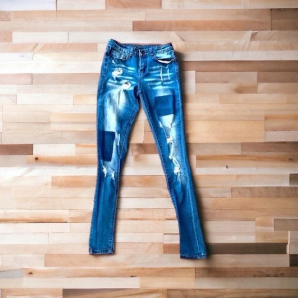 Euc- Distressed, Patchwork Jeans In Pristine Cond… - image 8